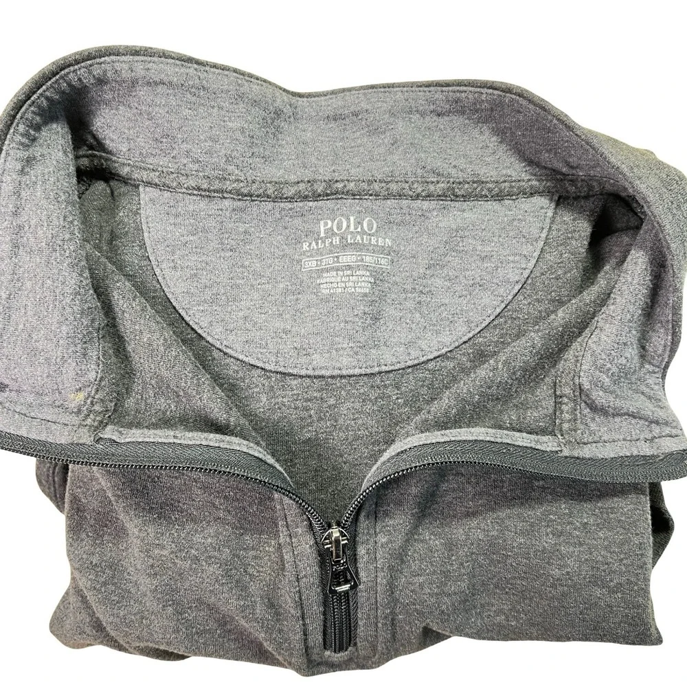 Polo Ralph Lauren Mens 3XB Grey Heather Quarter Zip Pullover Pony Logo Sweater